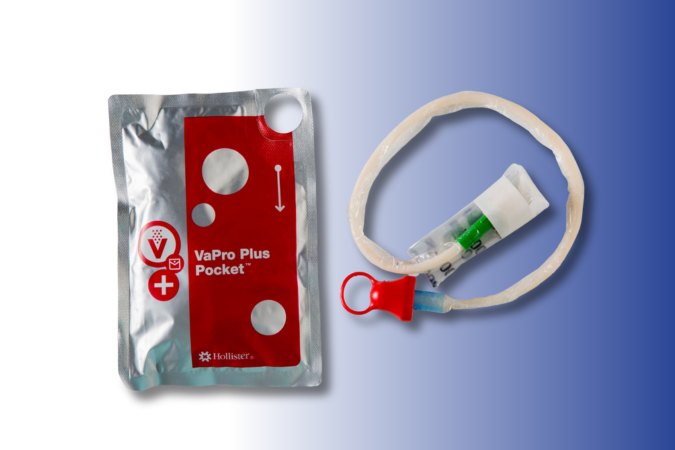 Hollister vapro plus pocket catheter with no touch sleeve