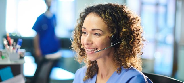 smiling customer service representative